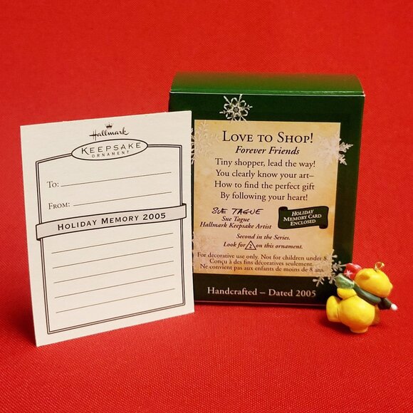 Hallmark Christmas Ornament Love To Shop 2005 Forever Friends Miniature Collecto - Picture 2 of 12